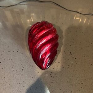 Vintage Kugel ribbed pinecone glass ornament